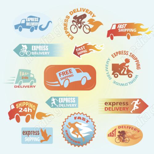 وکتور لوگو تحویل کالا و آیکون لجستیک MV006181