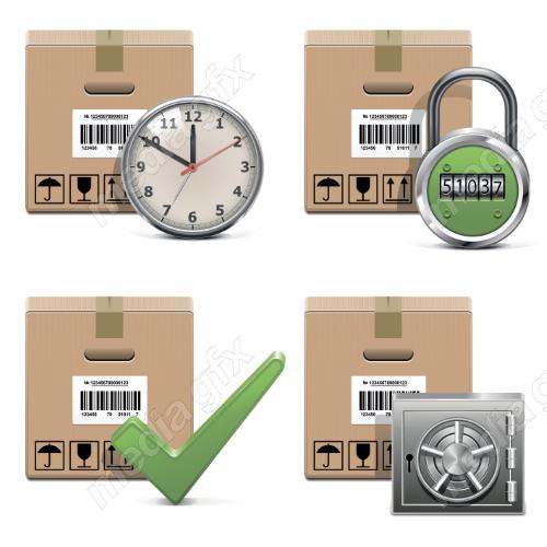 دانلود رایگان وکتور آیکون بسته بندی بارگیری و حمل و نقل کالا MV006183