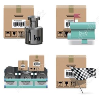 دانلود رایگان وکتور آیکون بسته بندی بارگیری و حمل و نقل کالا MV006184