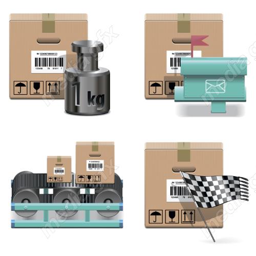 دانلود رایگان وکتور آیکون بسته بندی بارگیری و حمل و نقل کالا MV006184