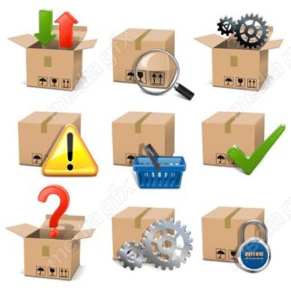 دانلود رایگان وکتور آیکون بسته بندی بارگیری و حمل و نقل کالا MV006197