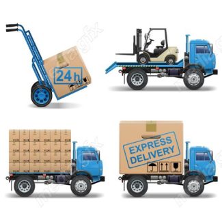 دانلود رایگان وکتور آیکون بسته بندی بارگیری و حمل و نقل کالا MV006203