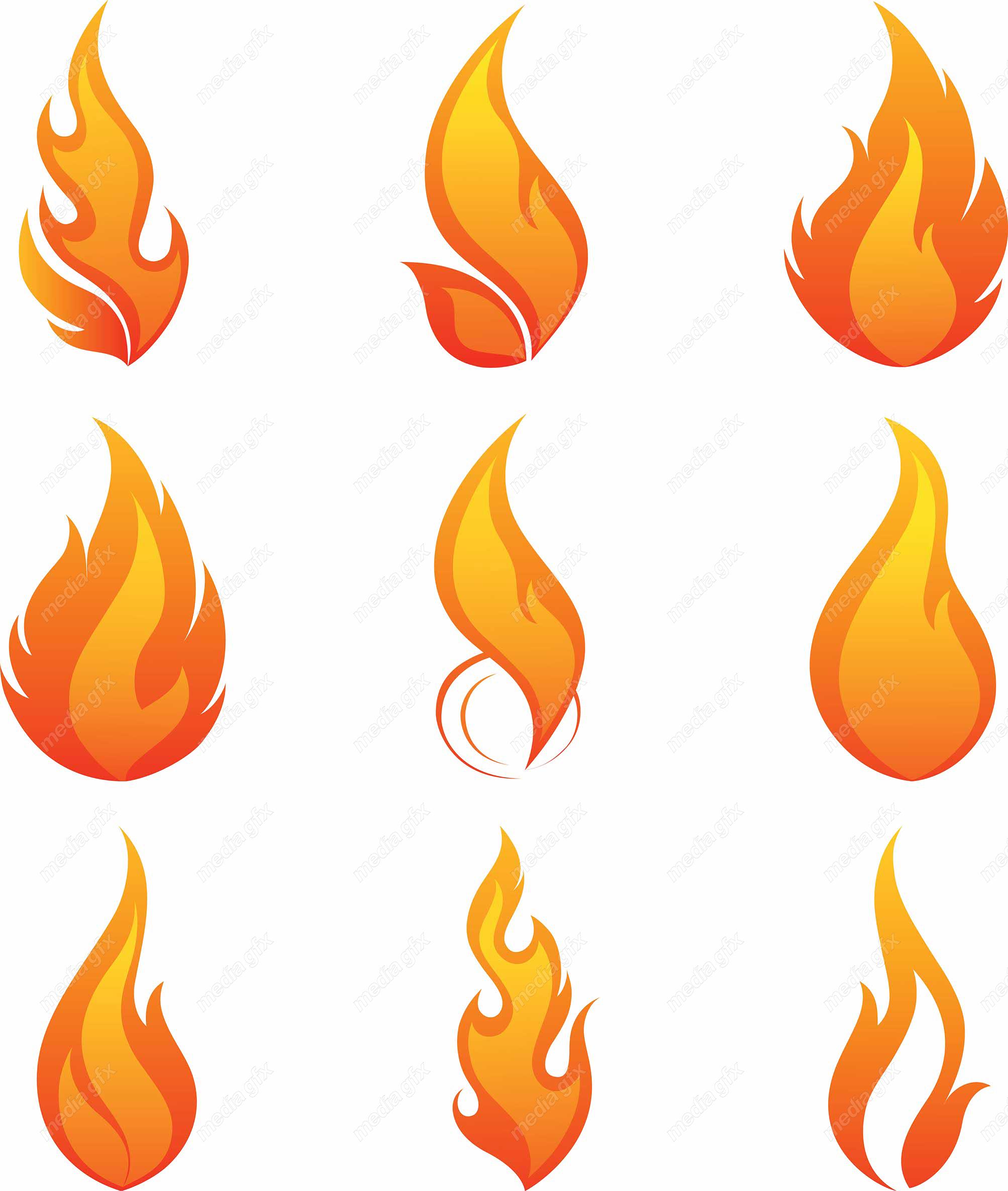 دانلود رایگان وکتور آیکون آتش و شعله های آتش MV006209