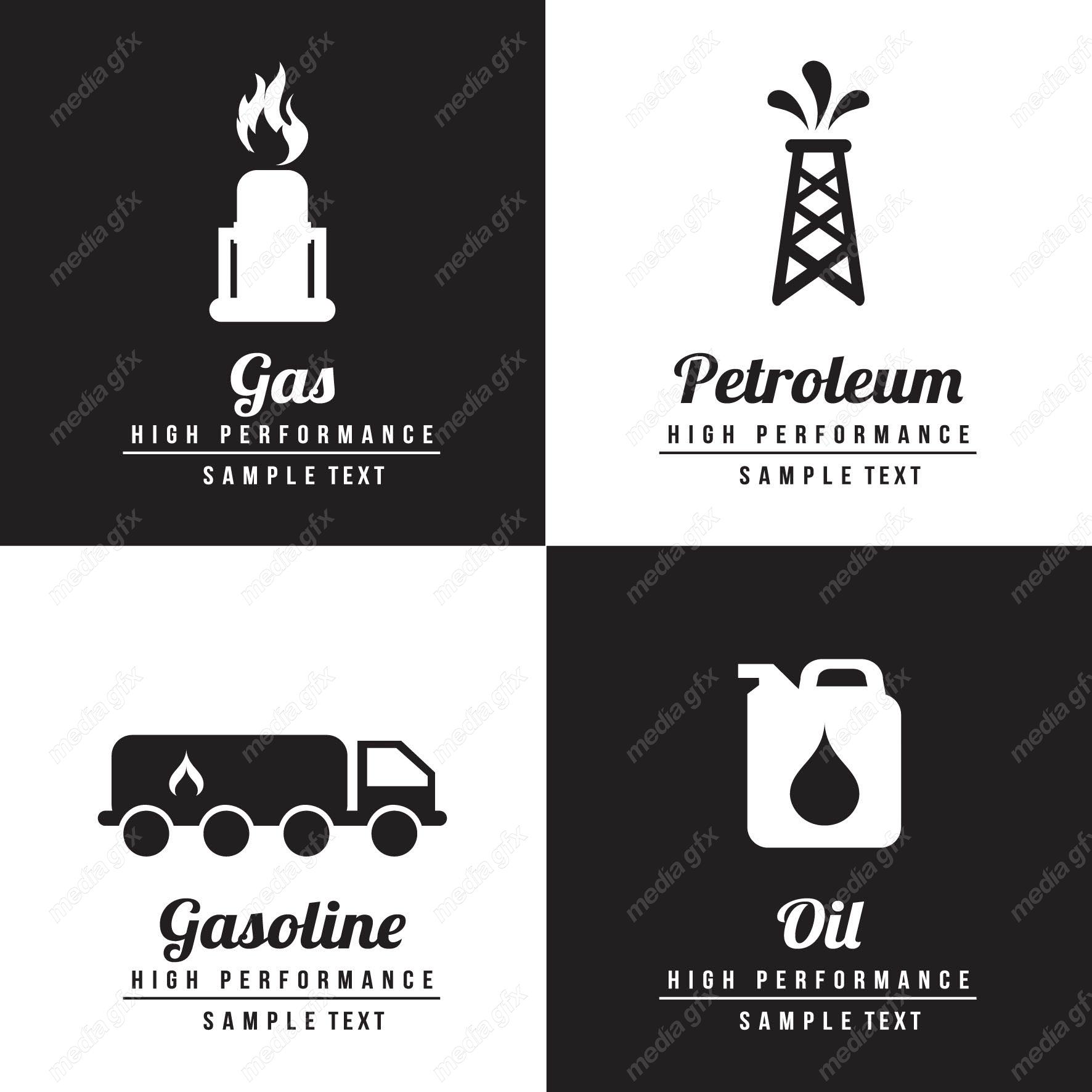 وکتور آیکون پالایشگاه استخراج و پالایش نفت و گاز MV006227