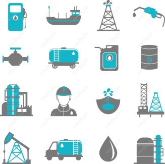 وکتور آیکون پالایشگاه استخراج و پالایش نفت و گاز MV006228