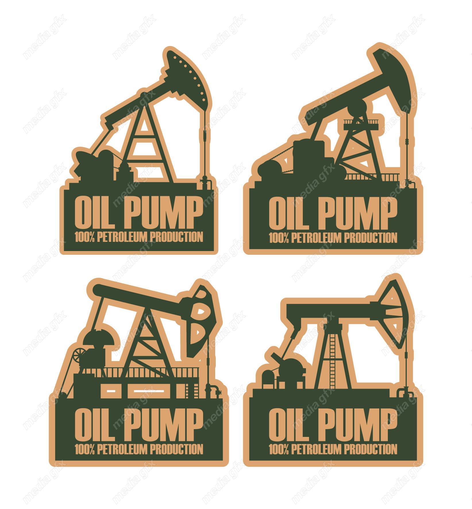 وکتور آیکون پالایشگاه استخراج و پالایش نفت و گاز MV006229