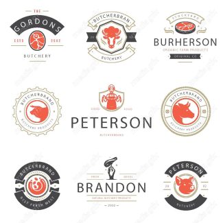 وکتور طرح لوگوی گوشت قرمز و پروتئین MV006364