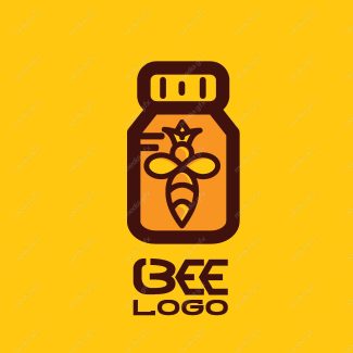 وکتور طرح لوگوی زنبور عسل و کندوی عسل MV006367