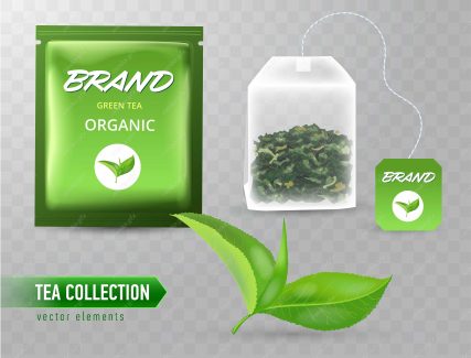وکتور چای سبز کیسه ای MV006383