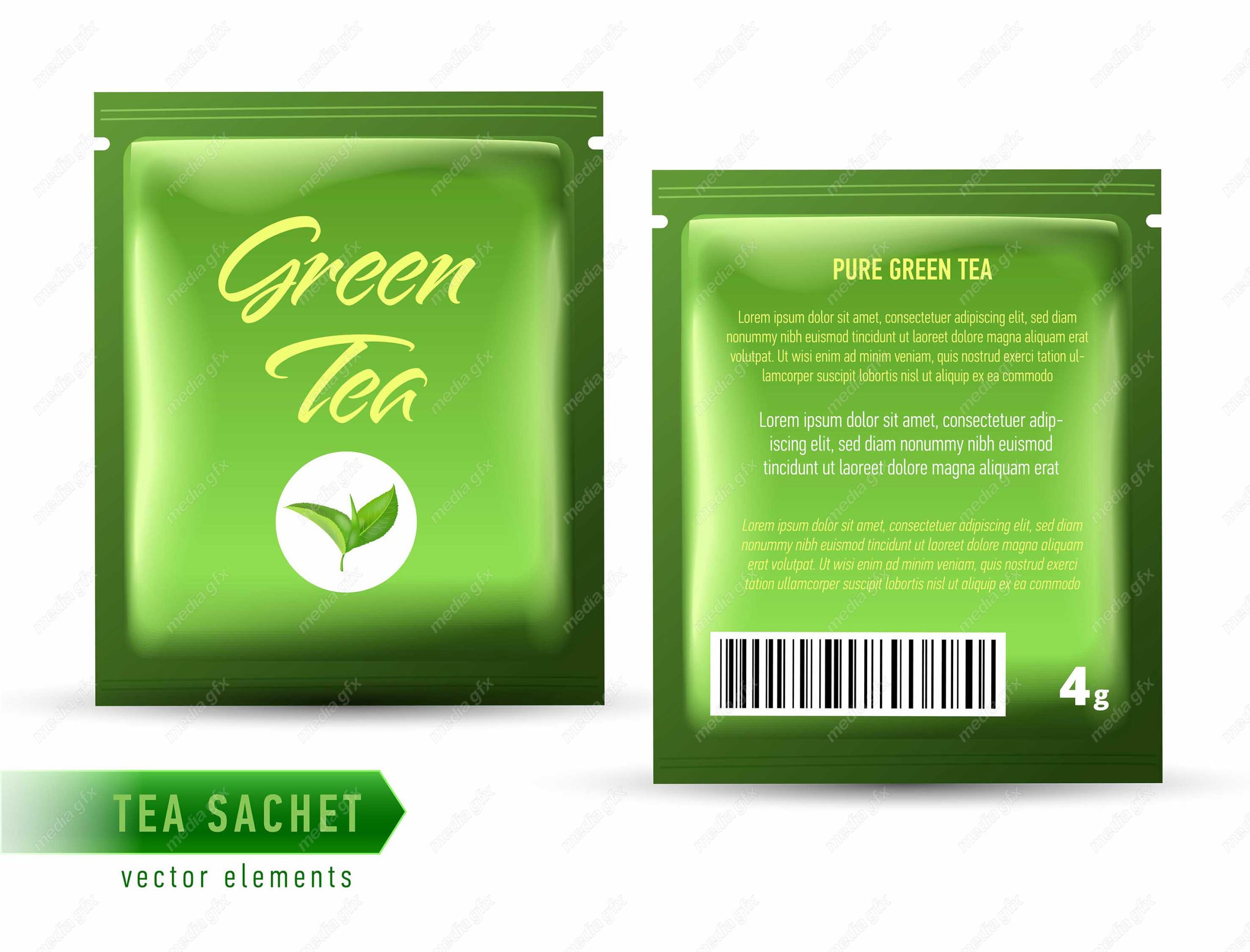 وکتور چای سبز کیسه ای MV006384