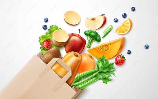 وکتور طرح میوه و سبزیجات و صیفی جات MV006389