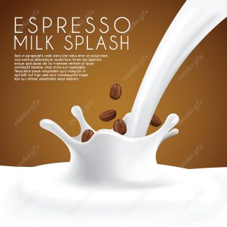 وکتور طرح پاشش شیر اسپرسو MV006396