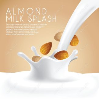 وکتور طرح پاشیدن شیر بادام MV006398