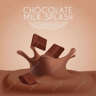 وکتور طرح پاشیدن شیر شکلاتی MV006404