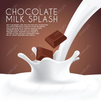 وکتور طرح پاشیدن شیر شکلاتی MV006405