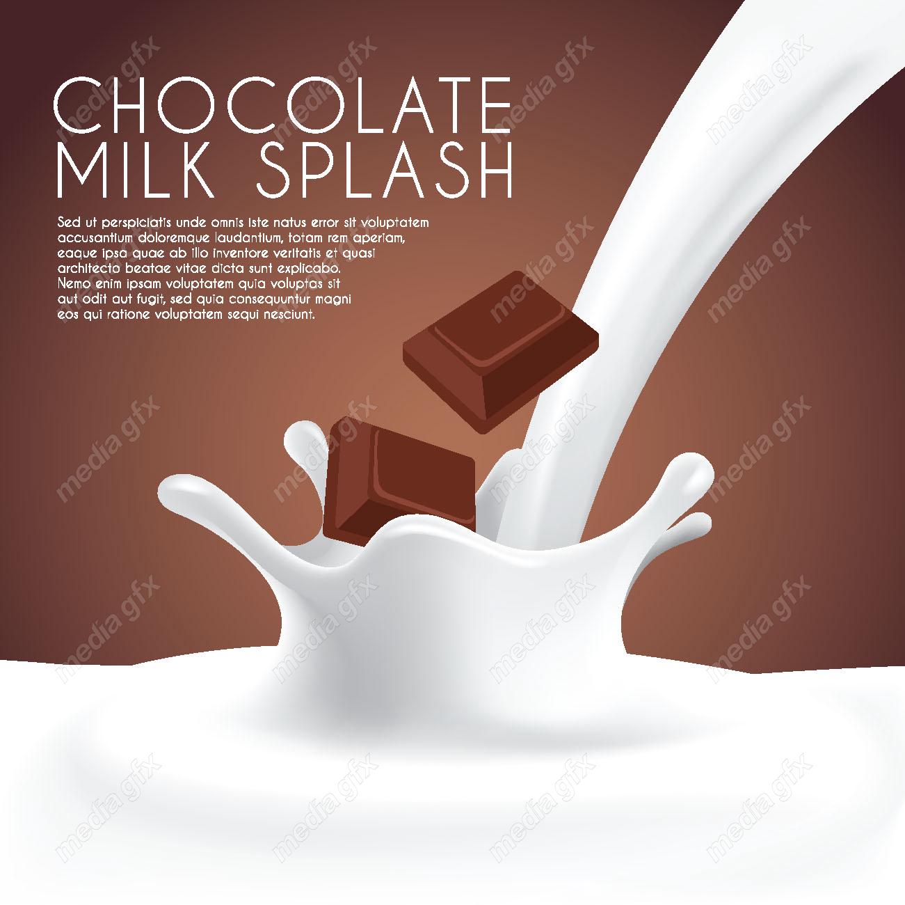 وکتور طرح پاشیدن شیر شکلاتی MV006405