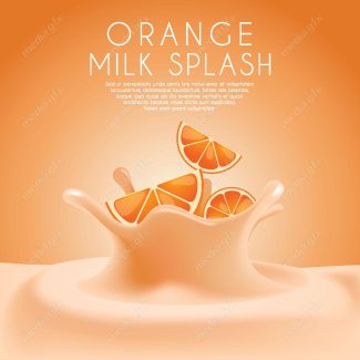 وکتور طرح پاشیدن شیر پرتغال MV006400