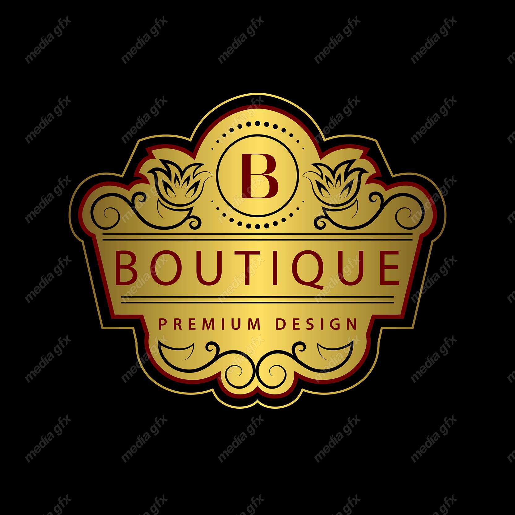 وکتور مونوگرام طلایی MV006408