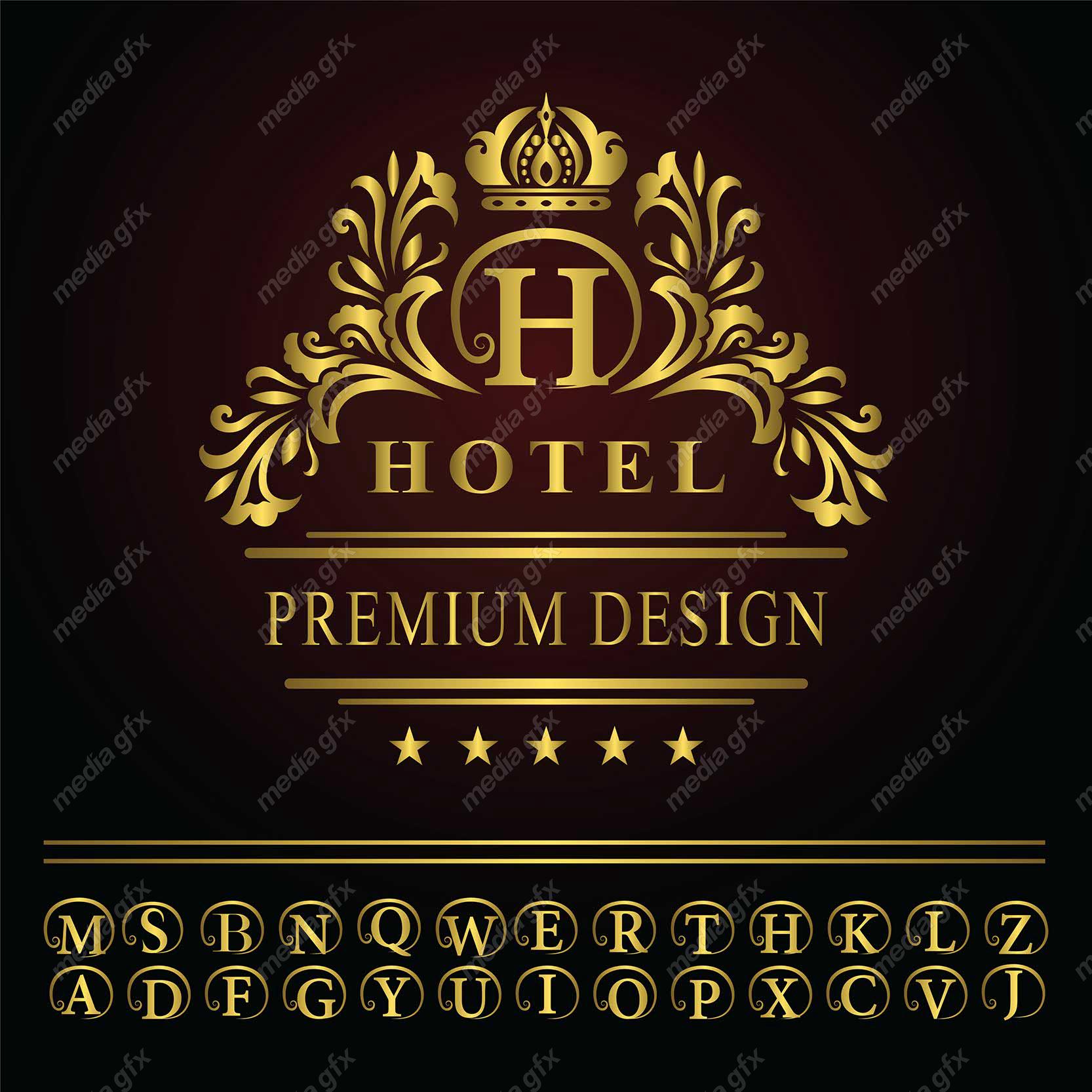 وکتور مونوگرام طلایی MV006409