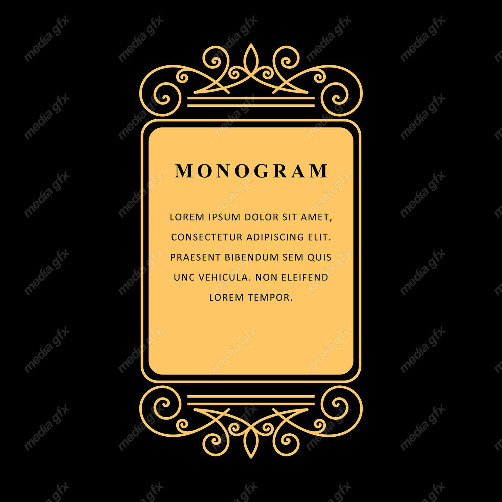 وکتور مونوگرام طلایی MV006414