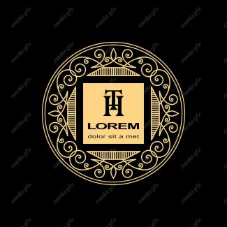 وکتور مونوگرام طلایی MV006415