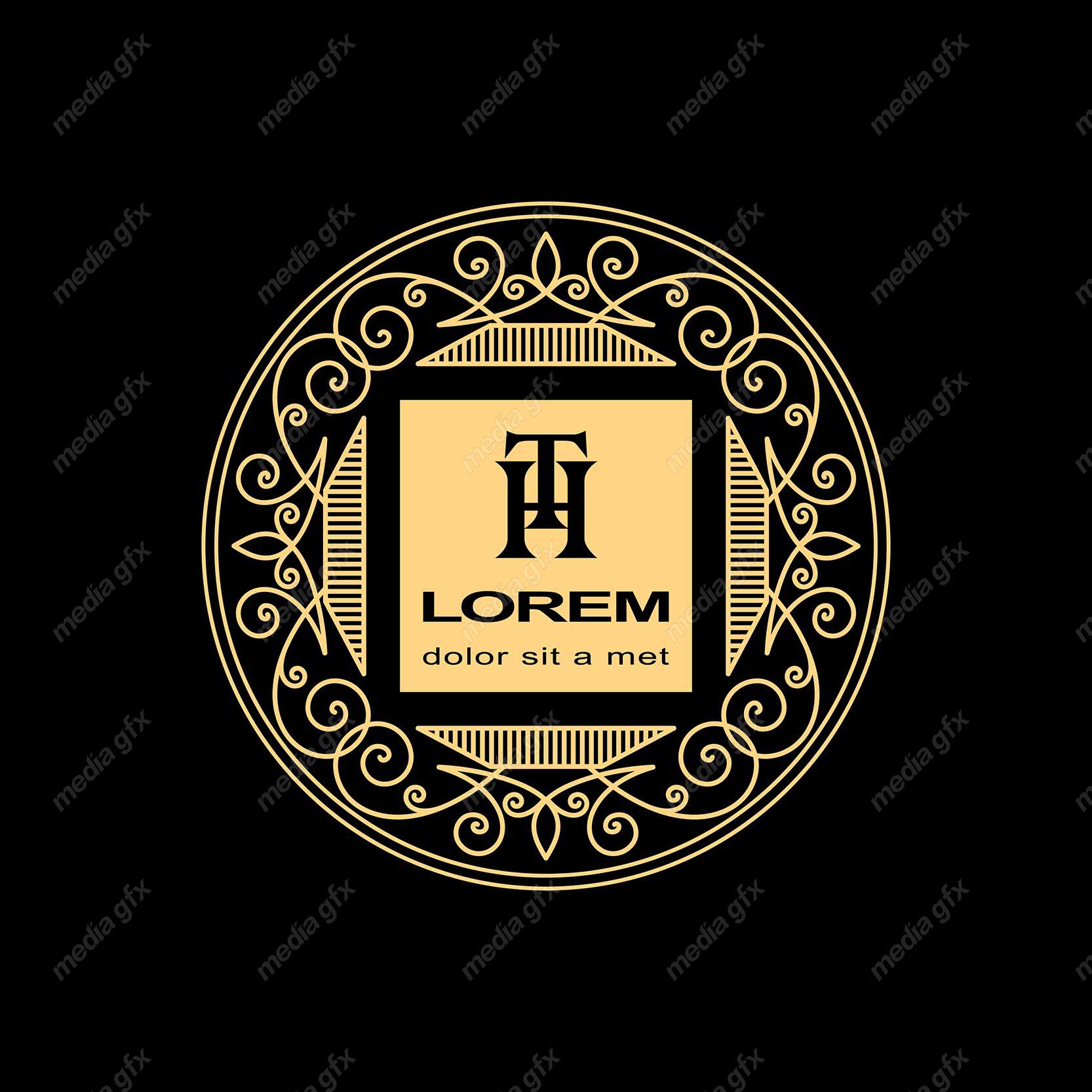 وکتور مونوگرام طلایی MV006415