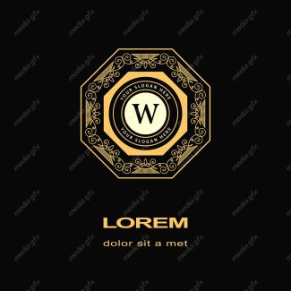 وکتور مونوگرام طلایی MV006416