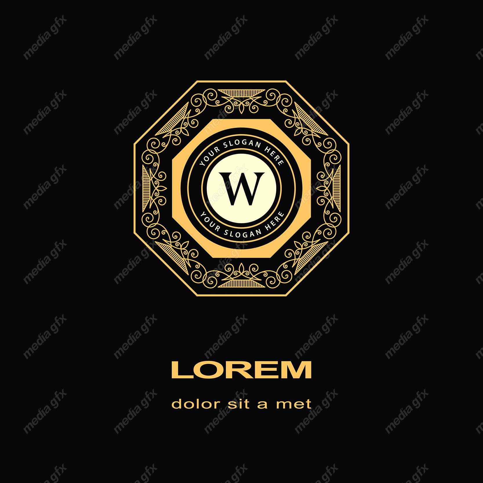 وکتور مونوگرام طلایی MV006416