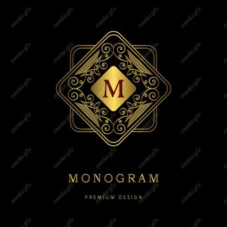 وکتور مونوگرام طلایی MV006417