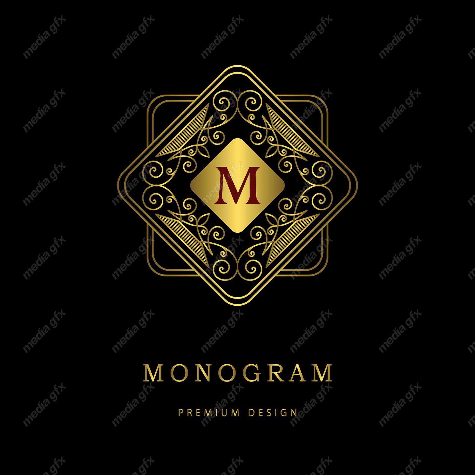وکتور مونوگرام طلایی MV006417
