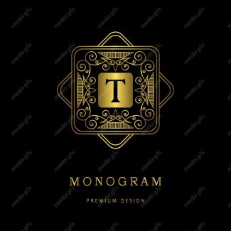 وکتور مونوگرام طلایی MV006418