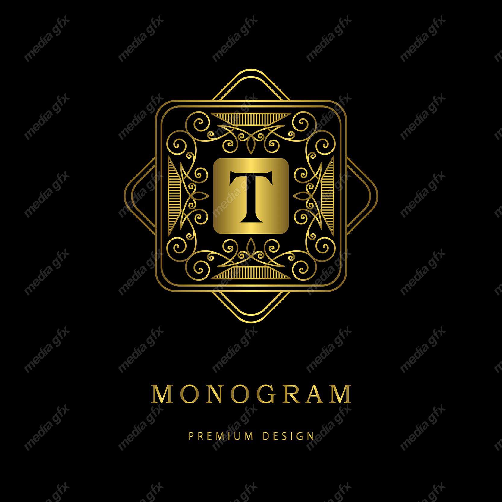 وکتور مونوگرام طلایی MV006418