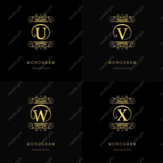 وکتور مونوگرام طلایی MV006419