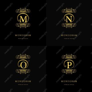 وکتور مونوگرام طلایی MV006420