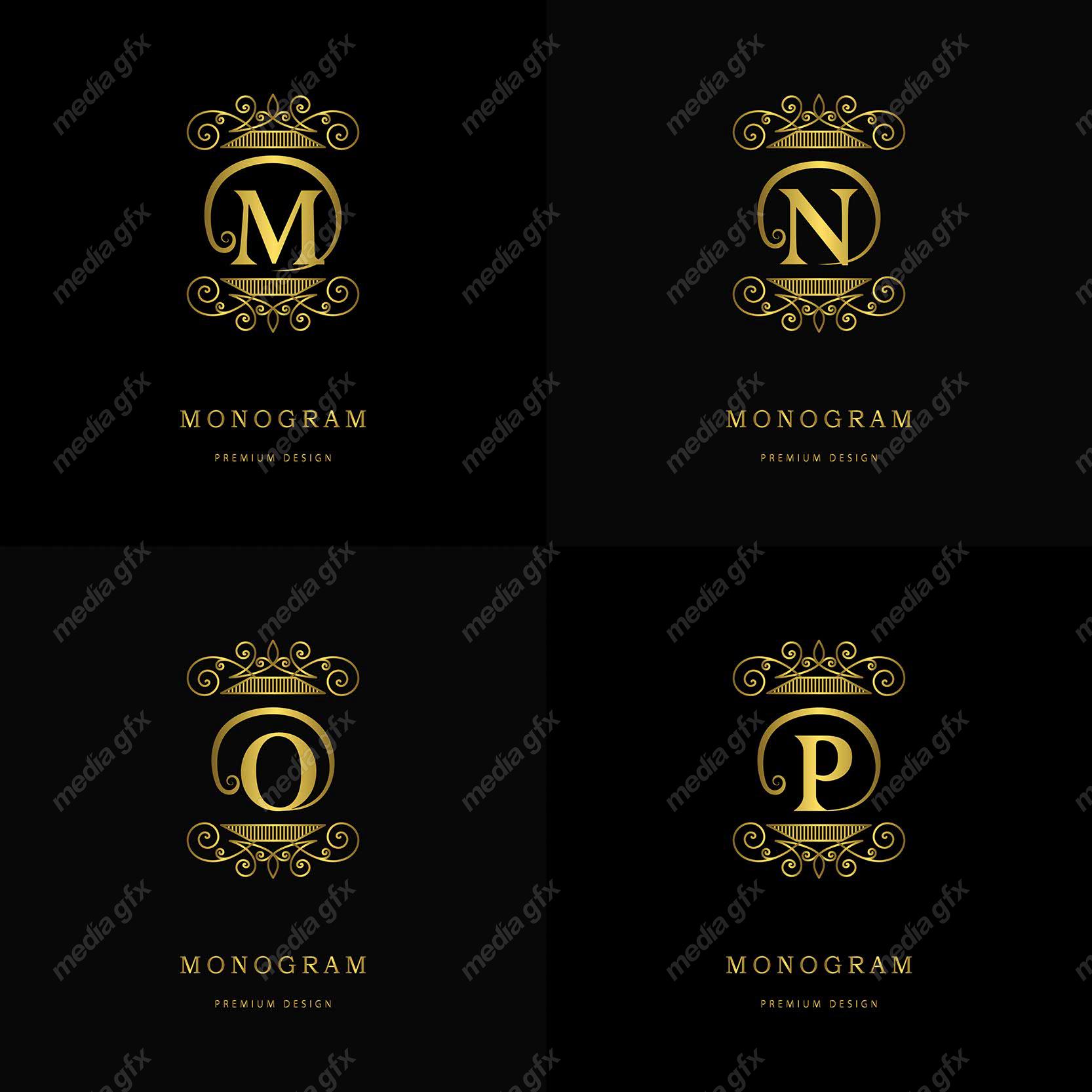 وکتور مونوگرام طلایی MV006420