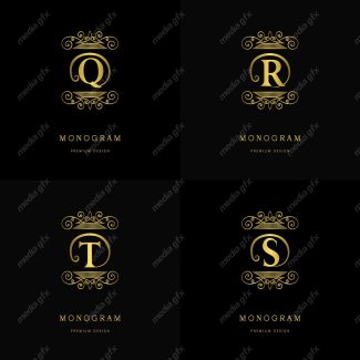 وکتور مونوگرام طلایی MV006421