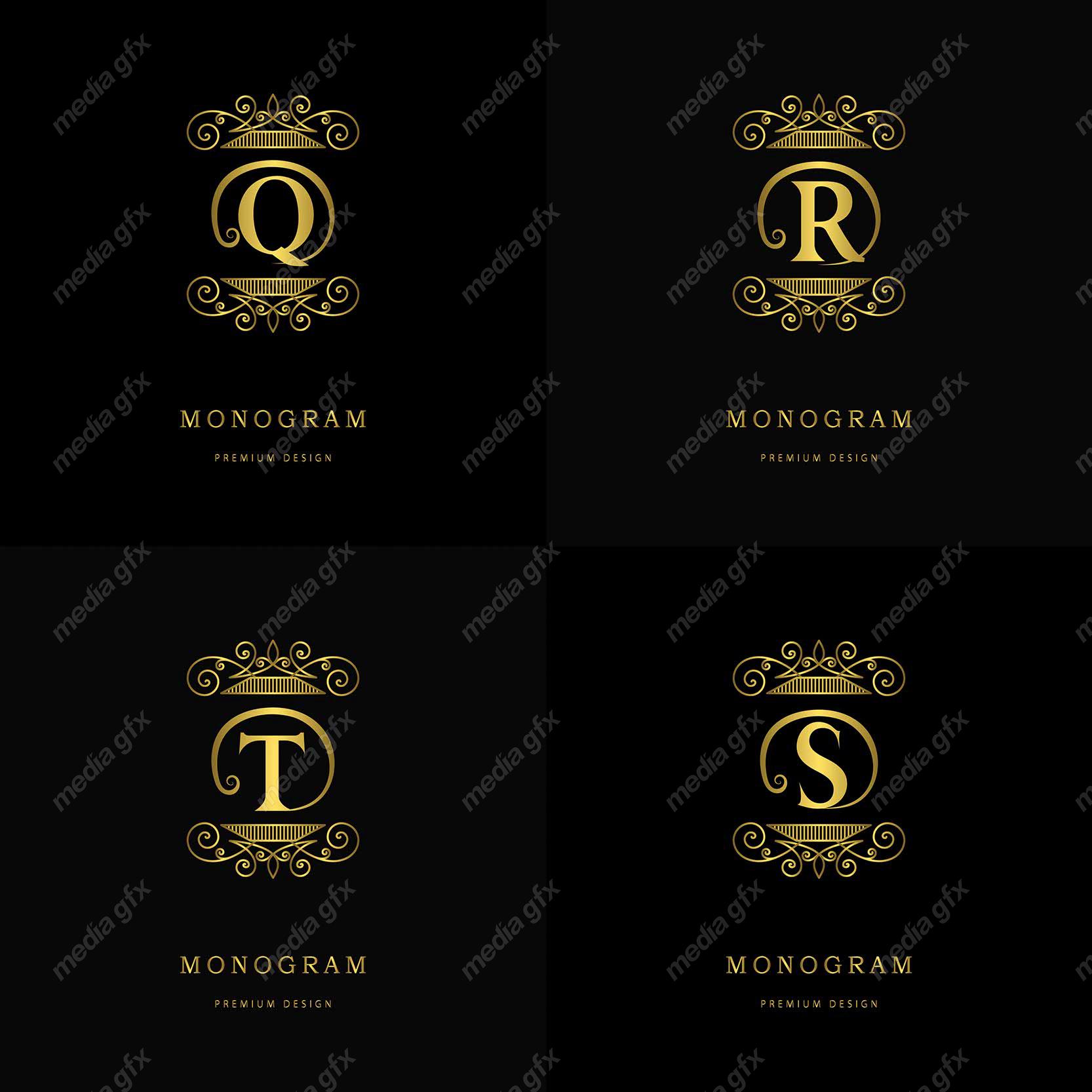 وکتور مونوگرام طلایی MV006421