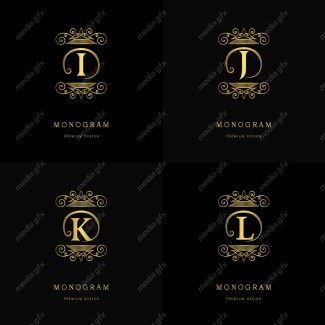 وکتور مونوگرام طلایی MV006423