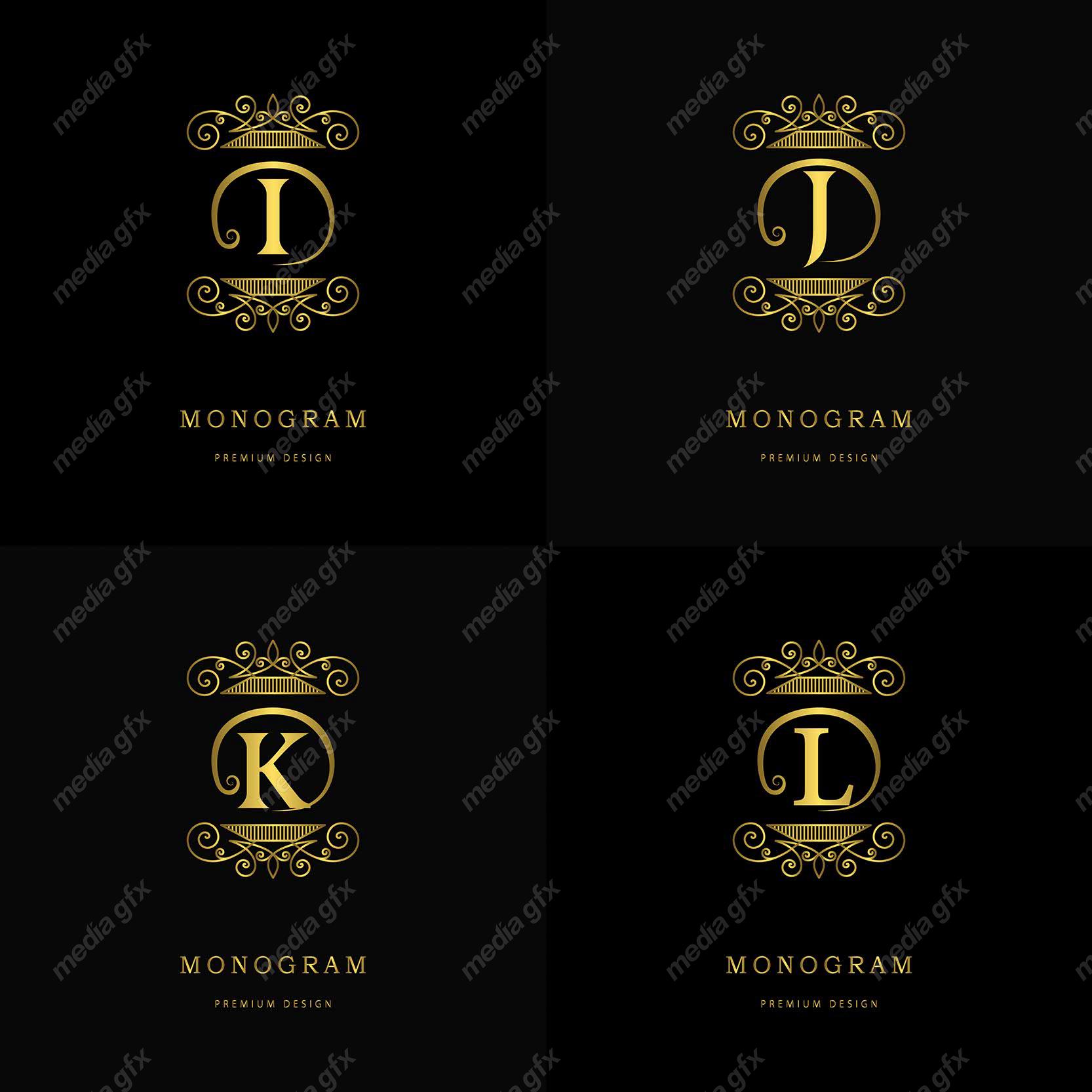 وکتور مونوگرام طلایی MV006423