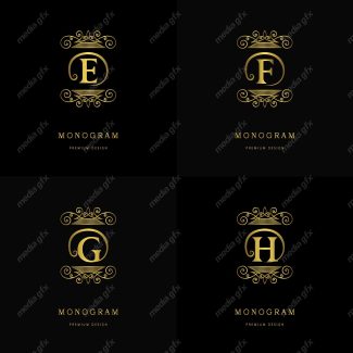 وکتور مونوگرام طلایی MV006424