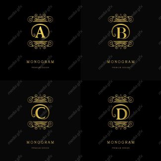 وکتور مونوگرام طلایی MV006425