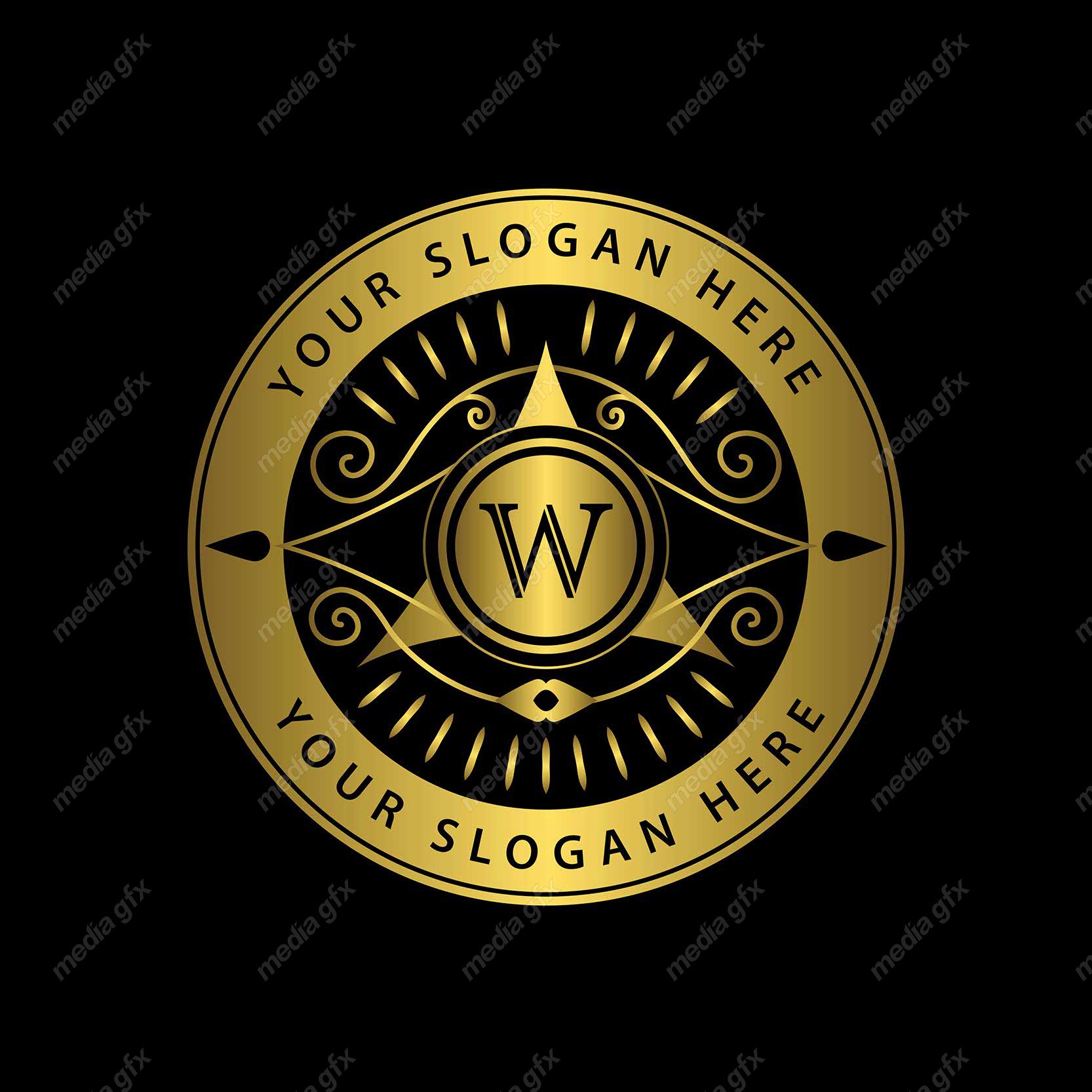 وکتور مونوگرام طلایی MV006426