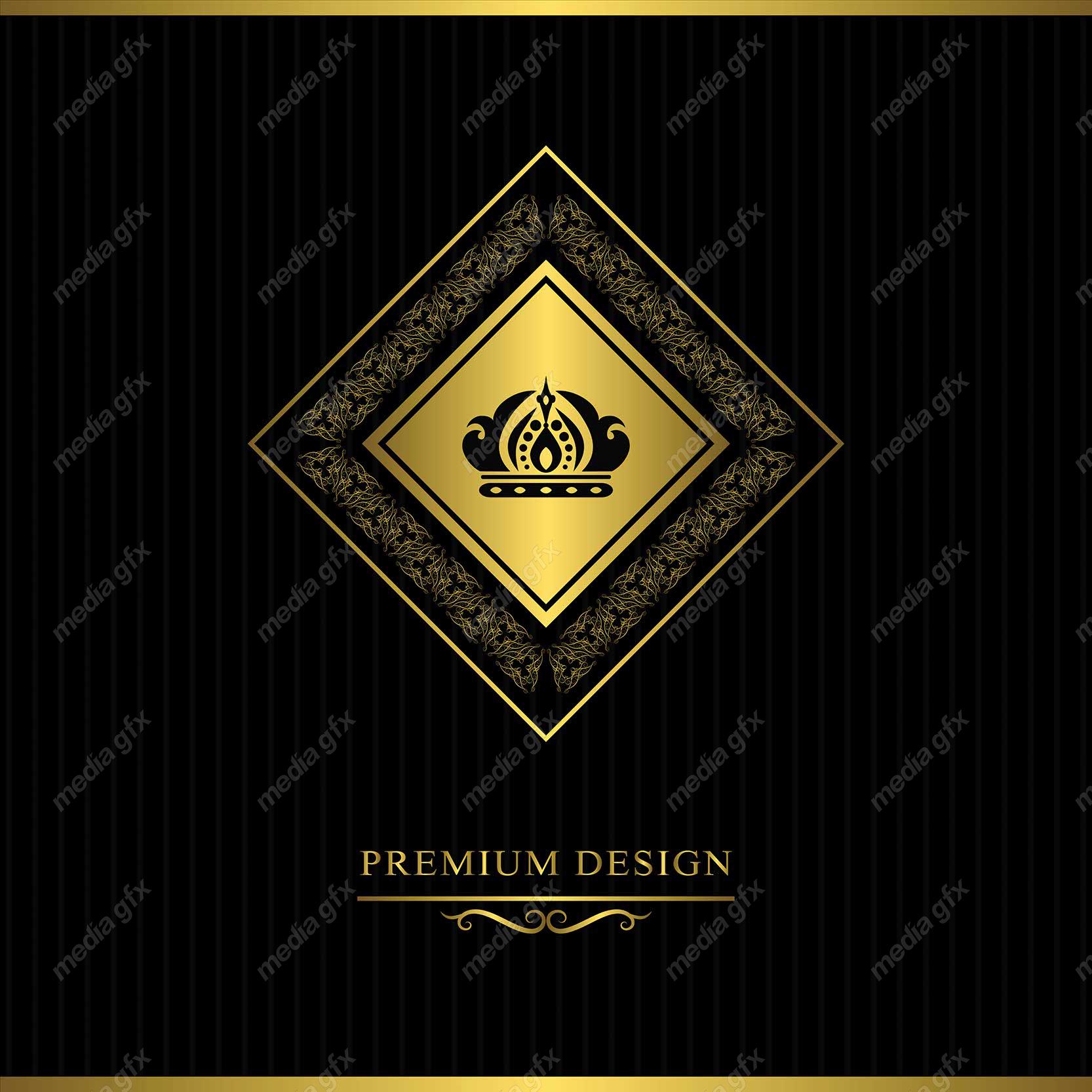 وکتور مونوگرام طلایی MV006429