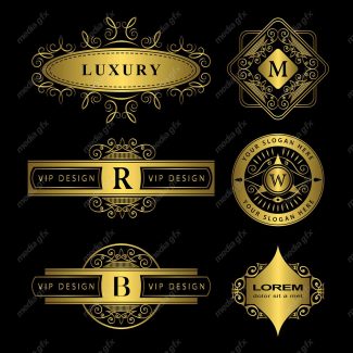 وکتور مونوگرام طلایی MV006430