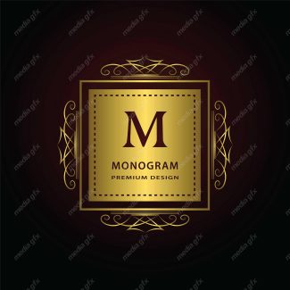 وکتور مونوگرام طلایی MV006431