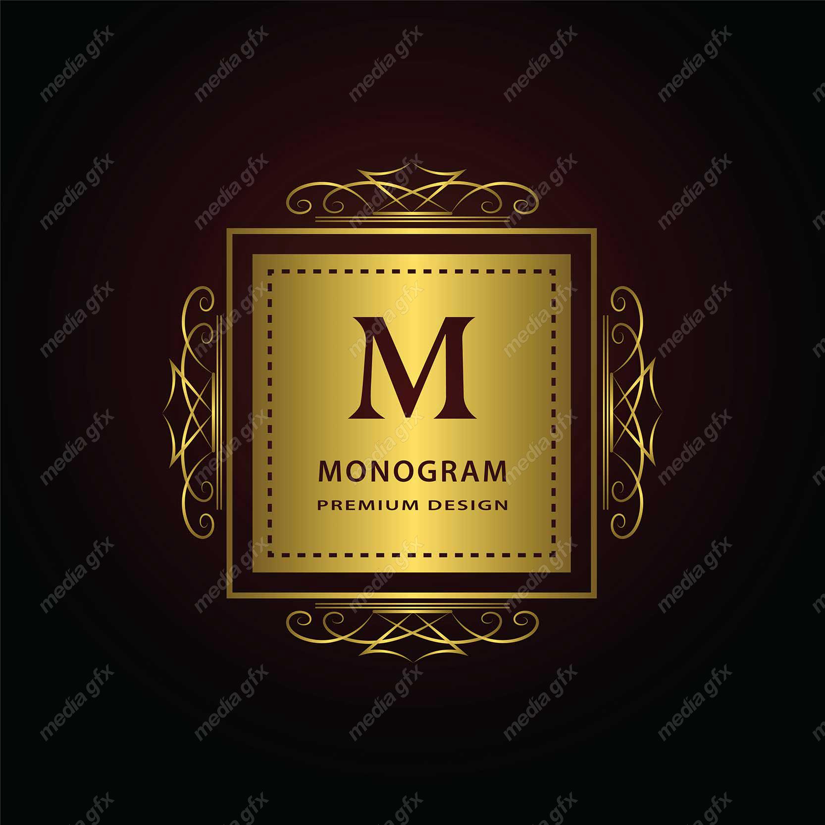 وکتور مونوگرام طلایی MV006431
