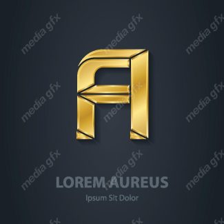 وکتور طرح لوگوی حرف A طلایی لاکچری MV006434