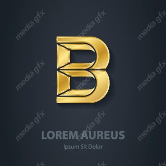 وکتور طرح لوگوی حرف B طلایی لاکچری MV006435