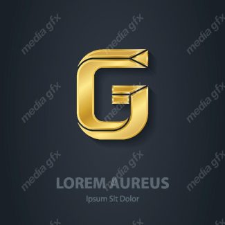 وکتور طرح لوگوی حرف G طلایی لاکچری MV006440