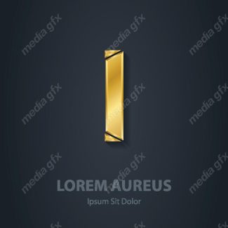 وکتور طرح لوگوی حرف I طلایی لاکچری MV006442